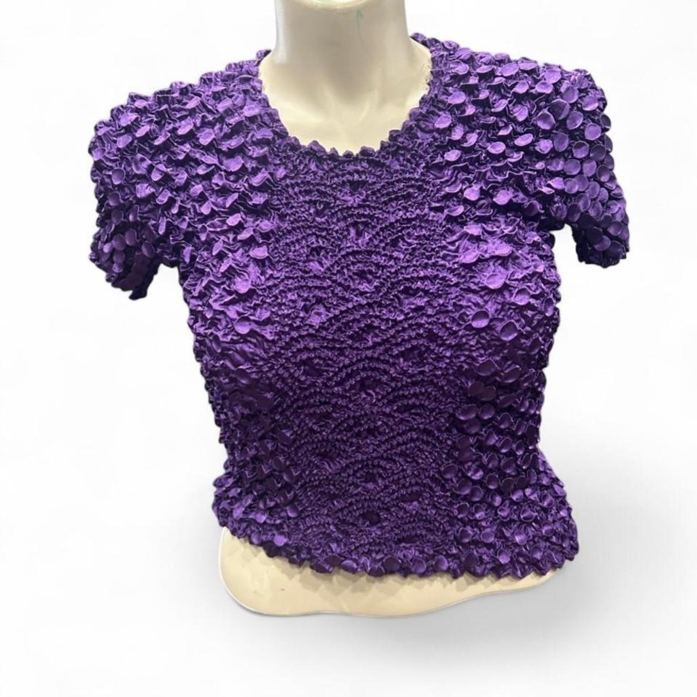 Purple Y2K crinkle top Osfm (m6)